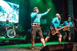 The Aquabats performing at the Uptown Theater in Kansas City, Missouri on July 12, 2019.